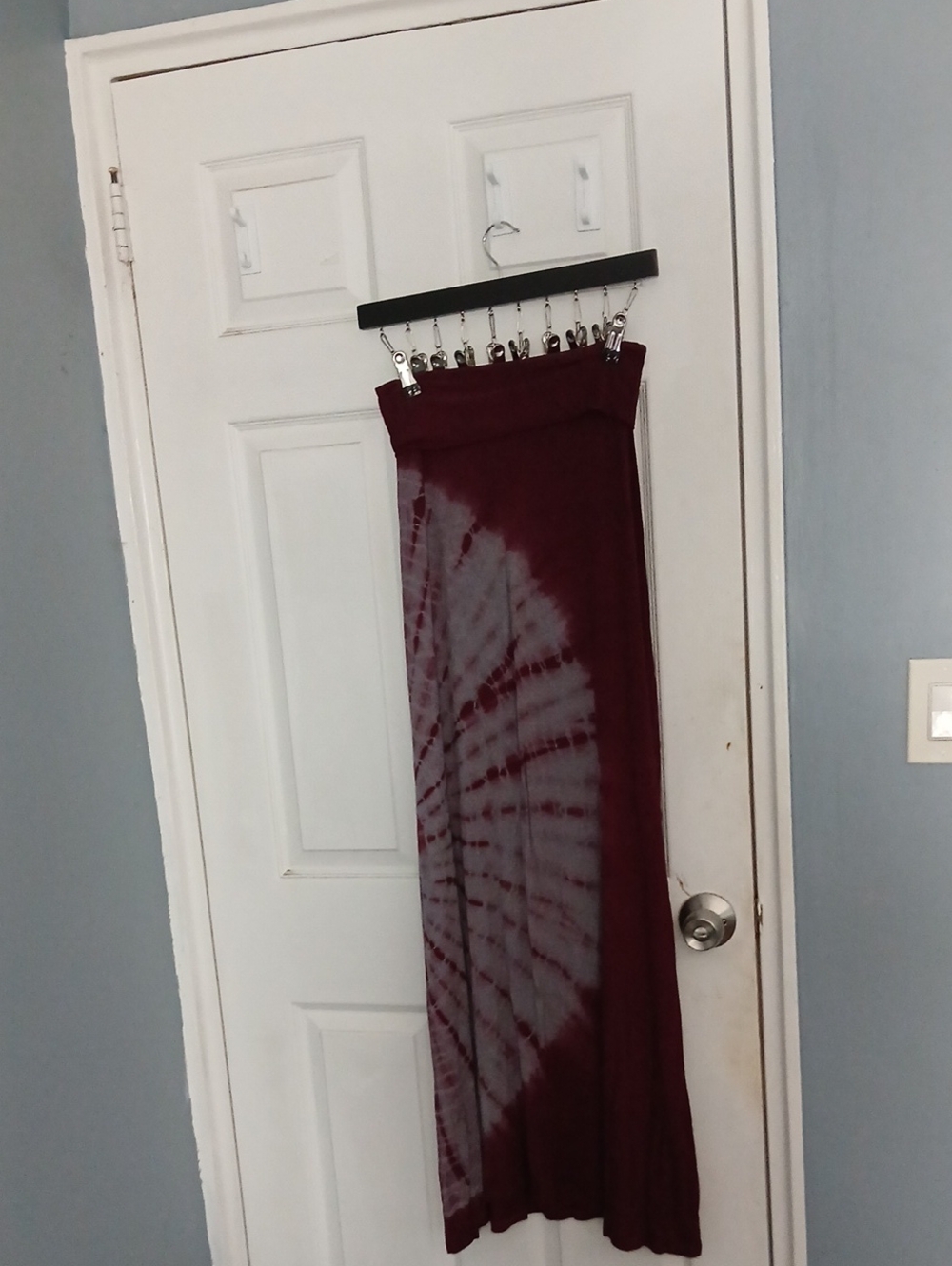 New  Burgundy Tie-Dye Maxi Skirt